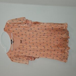 Woman's Flouncy Sparkly Orange Blouse XL